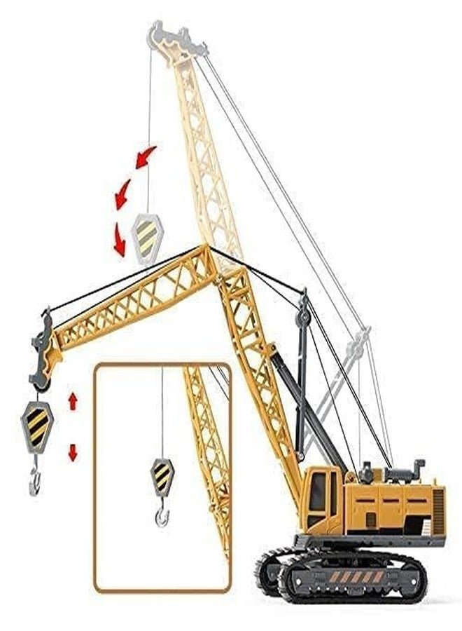 KIDDOVATE Unbreakable Friction Power Crane Toy with 360 Degree Rotating Towing Cable - Pull Back Construction Truck for 3+ Years Old Kids Boys Girls - Long Crane (601-06) - Image 5